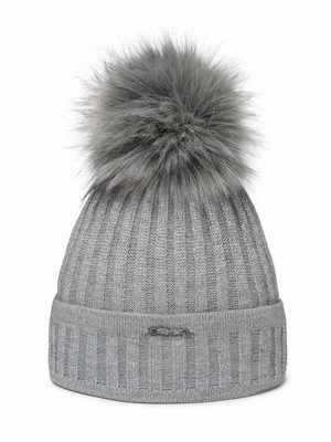 Szara czapka damska z pomponem Olsen