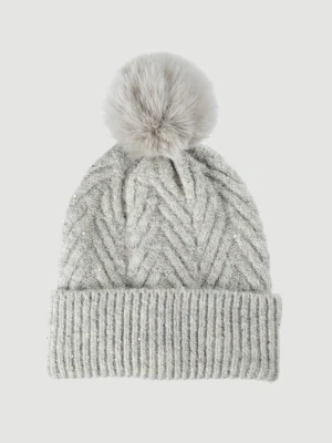 Szara czapka z pomponem Top Secret