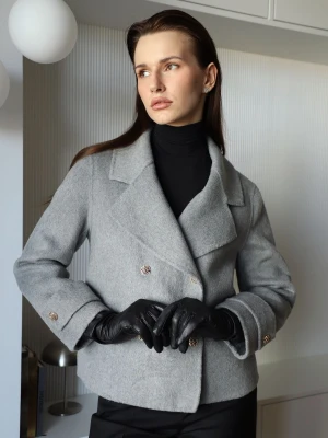 Szara / czarna kurtka damska 100% wełna - Eterna Petite LAÏF