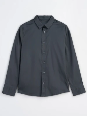 Szara koszula o regularnym kroju z długim rękawem Reporter