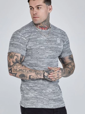 Szara koszulka męska rib knit SikSilk