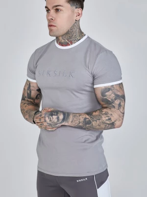 Szara koszulka męska typu ringer SikSilk