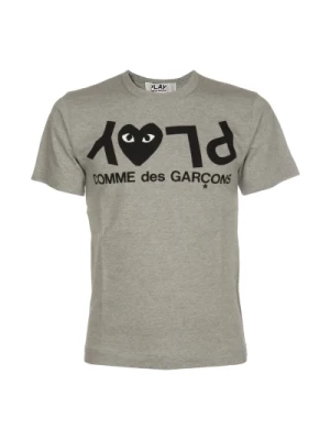 Szara Koszulka z Logo 100% Bawełna Japonia Comme des Garçons Play