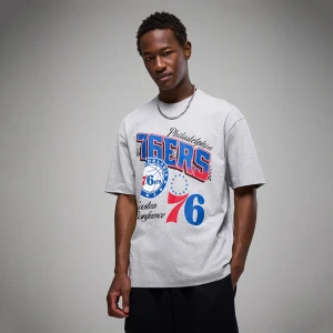 Szara koszulka z nadrukiem Philadelphia 76ers House