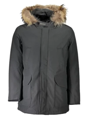 Szara Kurtka Parka z Zdejmowanym Futrem Woolrich