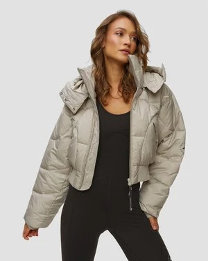 Szara Kurtka Puchowa Damska Adidas By Stella Mccartney Cropped Puffer