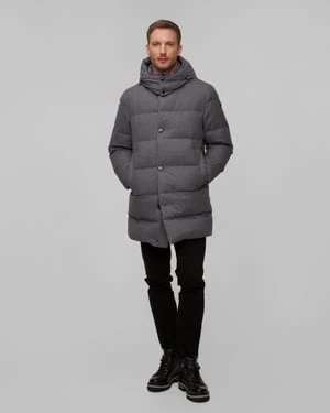 Szara Kurtka Wełniana Męska Woolrich Luxe Long Parka