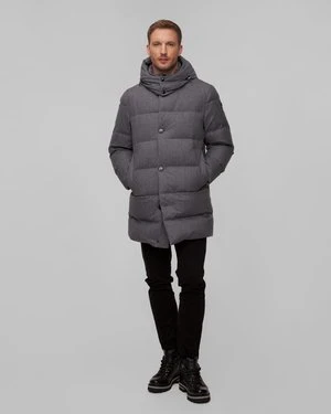 Szara kurtka wełniana męska Woolrich Luxe Long Parka