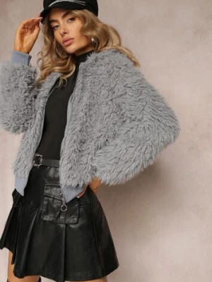 Szara Kurtka Wełniana z Kapturem Makil j&x