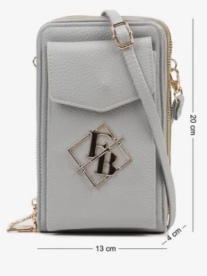 Szara Mała Torebka z Metaliczną Ozdobą Seniffia hangfan