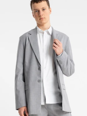 Szara marynarka garniturowa LOOSE w prążki Reporter