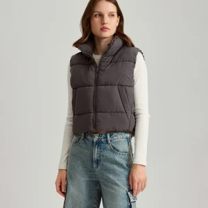 Szara pikowana kamizelka o krótszym kroju House