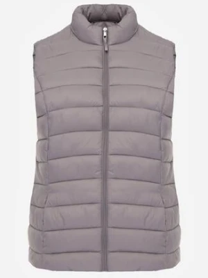 Szara Pikowana Kamizelka Przejściowa ze Stójką Edanwen