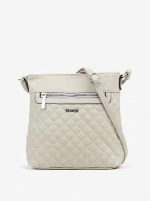 Szara Pikowana Torebka Listonoszka z Suwakiem Silendrea francis