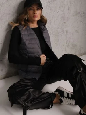 Szara Przejściowa Kamizelka z Pikowaniem i Kapturem Neatwenna