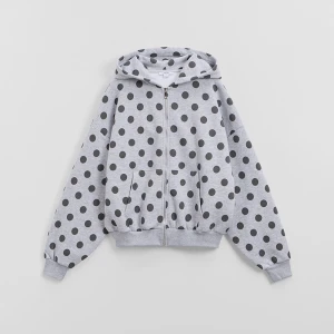 Szara rozpinana bluza w kropki House