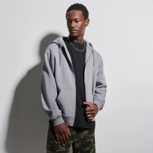 Szara rozpinana bluza z kapturem basic regular fit House