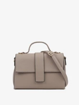 Szara Torebka w Stylu Listonoszki z Ozdobną Klapą Efathrina caely