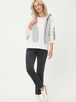 Szare bawełniane sztruksowe spodnie damskie Lisa Straight– Soft Vibes Olsen