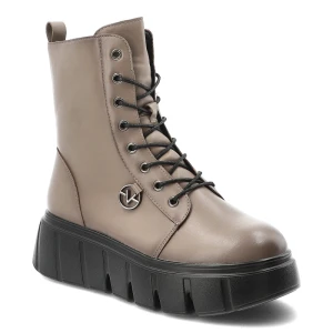 Szare Botki Vinceza Ocieplane Buty Damskie Na Platformie