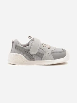 Szare Buty Sportowe Sneakersy z Zapięciem na Rzep Elisona