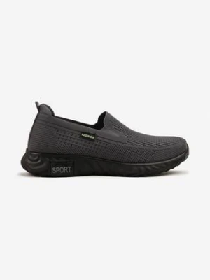 Szare Buty Sportowe Wsuwane pod Kostkę z Miękką Cholewką Ravionae