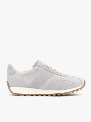 Szare buty sportowe ze skóry welurowej Bravo Moda