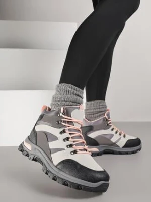 Szare Buty Trekkingowe Trapery Vices Ozdobione Przeszyciami Narrive