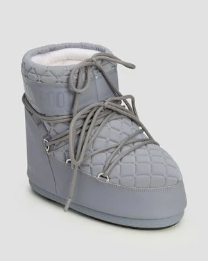 Szare Buty Zimowe Damskie Moon Boot Icon Low Quilt
