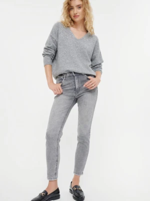 Szare casualowe jeansy slim Greenpoint