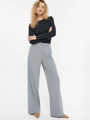 Szare eleganckie spodnie wide leg Greenpoint