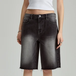 Szare jeansowe bermudy acid wash House