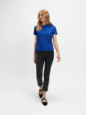 Szare jeansy slim z haftowanym kwiatem Top Secret