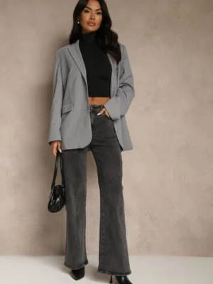 Szare Jeansy Wide Leg High Waist Mevandria