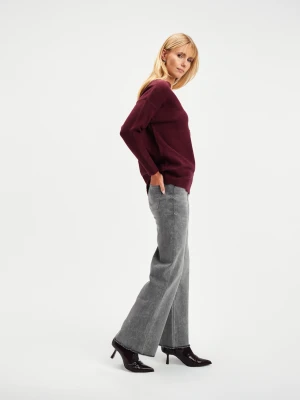 Szare jeansy wide leg Top Secret