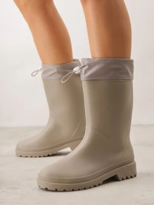 Szare Kalosze ze Ściągaczami przy Cholewce Bastotus