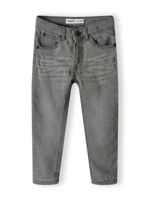 Szare klasyczne spodnie jeansowe dopasowane chłopięce Minoti