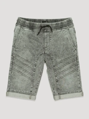 Szare krótkie jeansowe spodenki na gumce Reporter