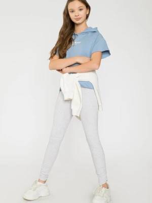 Szare legginsy z marszczeniami u dołu nogawek Reporter