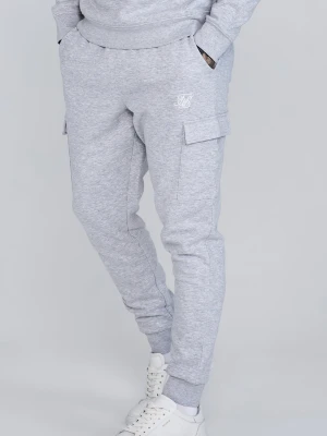 Szare marl męskie spodnie cargo Essentials SikSilk