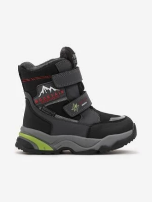 Szare Ocieplane Śniegowce na Rzepy z Odblaskami Tiffane