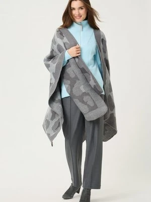 Szare ponczo damskie w panterkę – Cosmic Chic Olsen