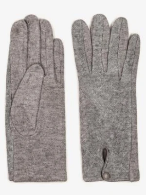Szare Rękawiczki z Bawełną i Guzikiem w Romby Welremi