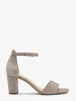 Szare sandały damskie na słupku Ryłko