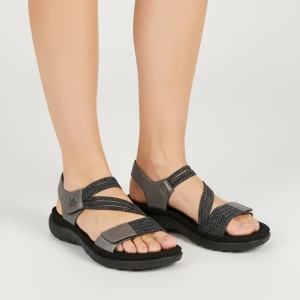 Szare Sandały Rieker Sportowe Obuwie Damskie