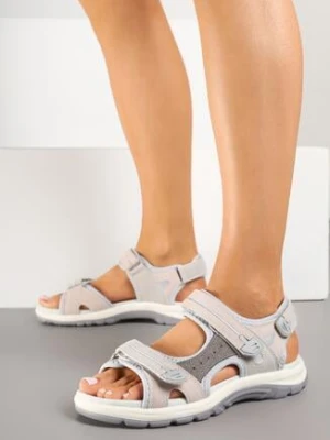 Szare Sandały Vices Ozdobione Perforacją Reivirae