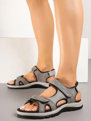Szare Sandały Vices w Sportowym Stylu z Perforacją Solazi