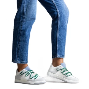 Szare sneakersy z zielonymi sznurówkami Aucoin białe Inna marka