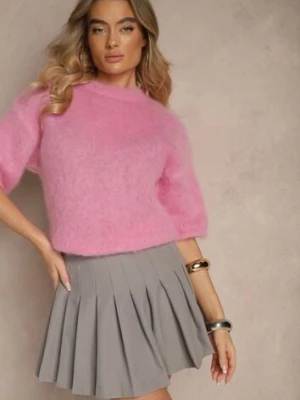 Szare Spódnico-Spodenki High Waist z Plisami w Stylu Tennis Skirt Ninaris retro & icone