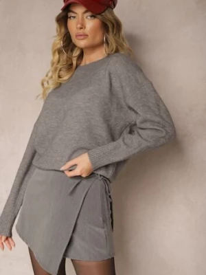 Szare Spódnico Spodenki z Wiskozą Wiązane na Boku Voreoma lily rose